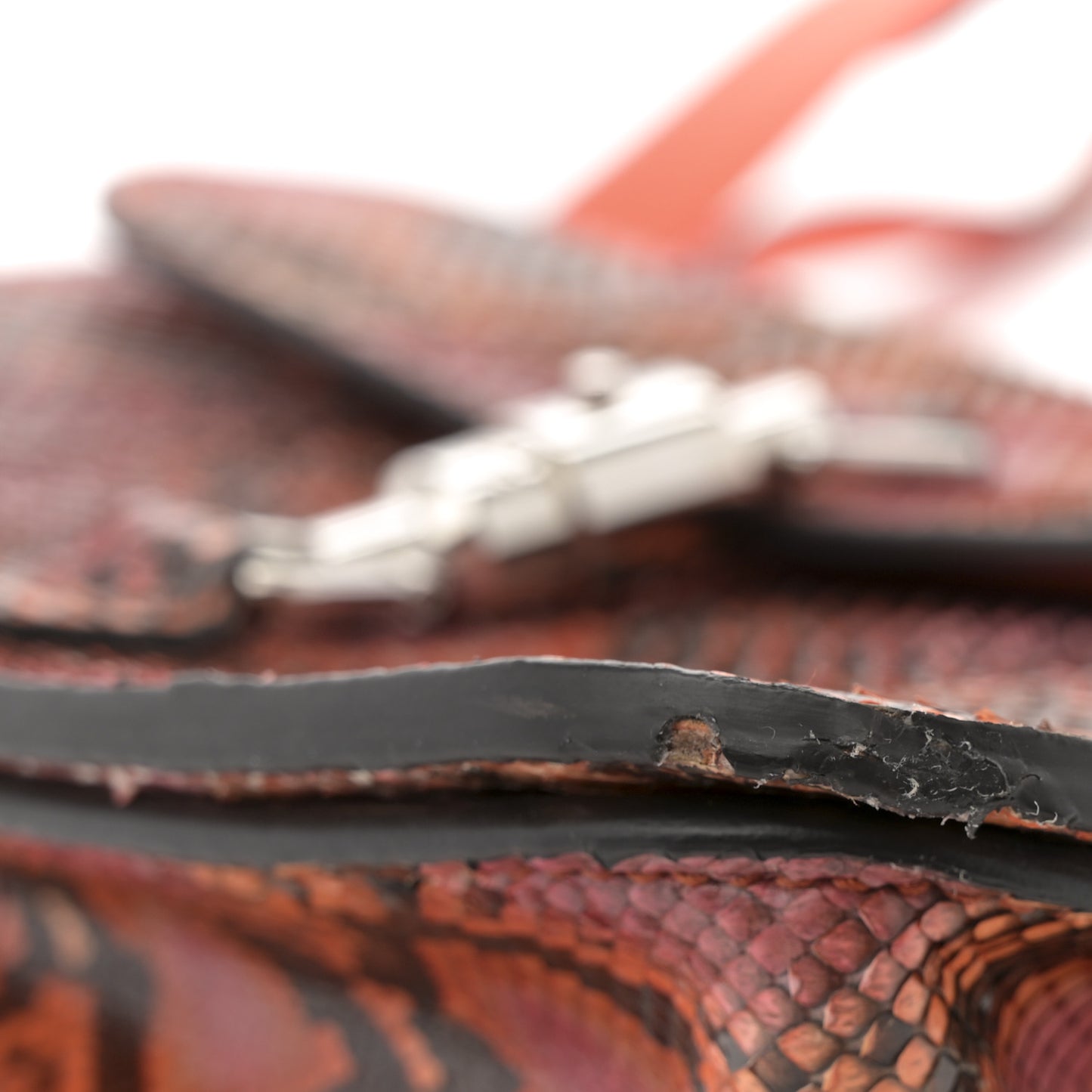 Snakeskin Small Jackie Shoulder Bag Deep Paprika Rocky