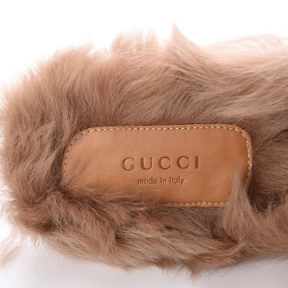 Gucci Velvet Fur Womens Princetown Slippers 39 Hibiscus Red 5 of 7