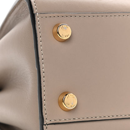 Fendi Vitello Tahiti Burro Medium Peekaboo Iconic Essentially Satchel Tortora Black 10 of 22