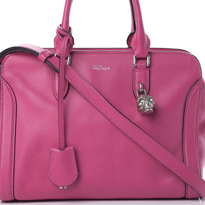 Alexander McQueen Pebbled Calfskin Small Skull Padlock Zip Around Tote Bouganville 8 of 21