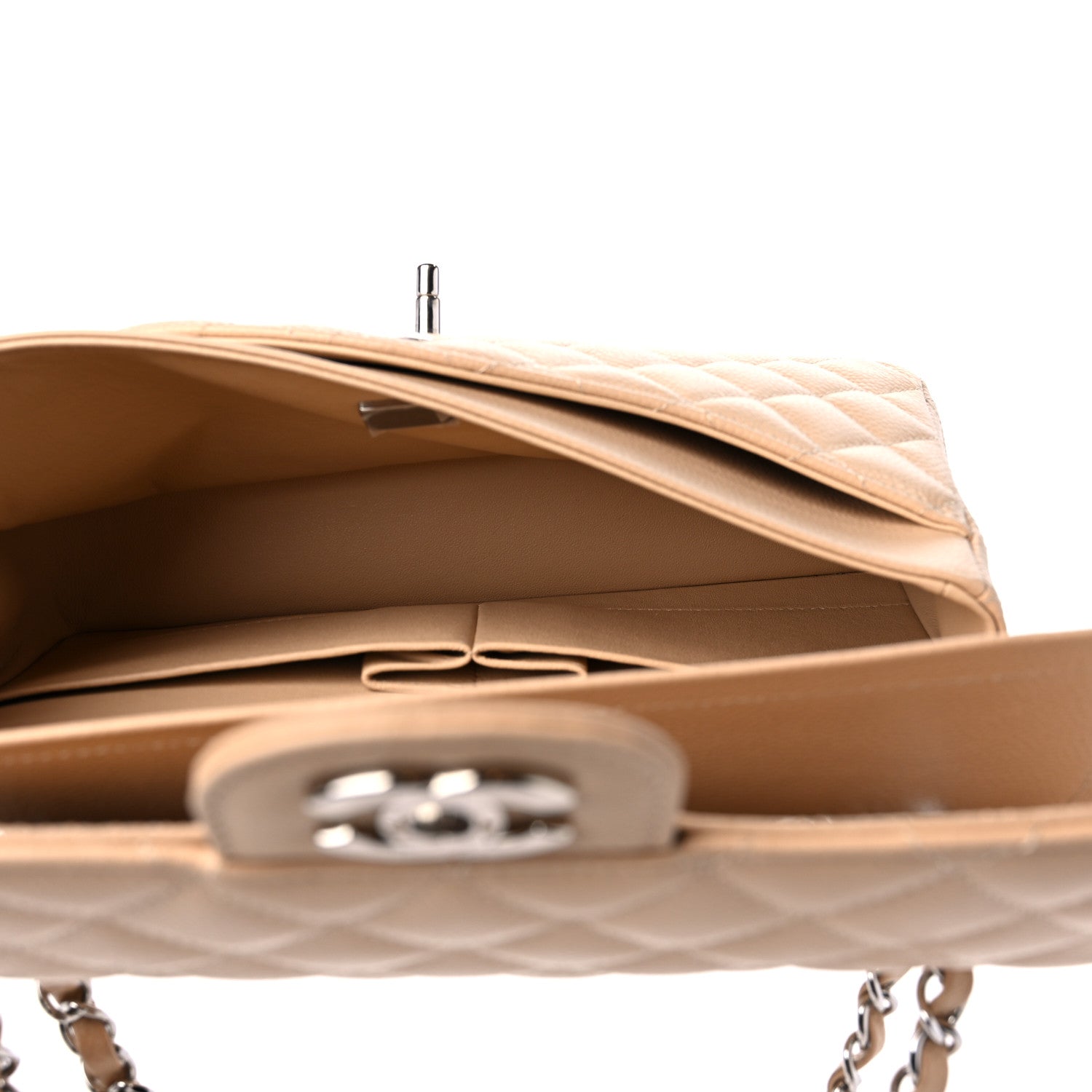 Chanel Caviar Quilted Medium Double Flap Beige 5 of 9