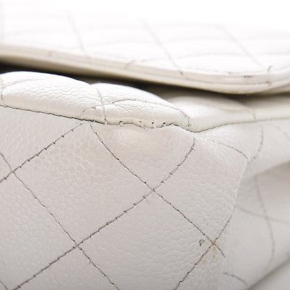 Chanel Caviar Quilted Medium Double Flap White 10 of 13