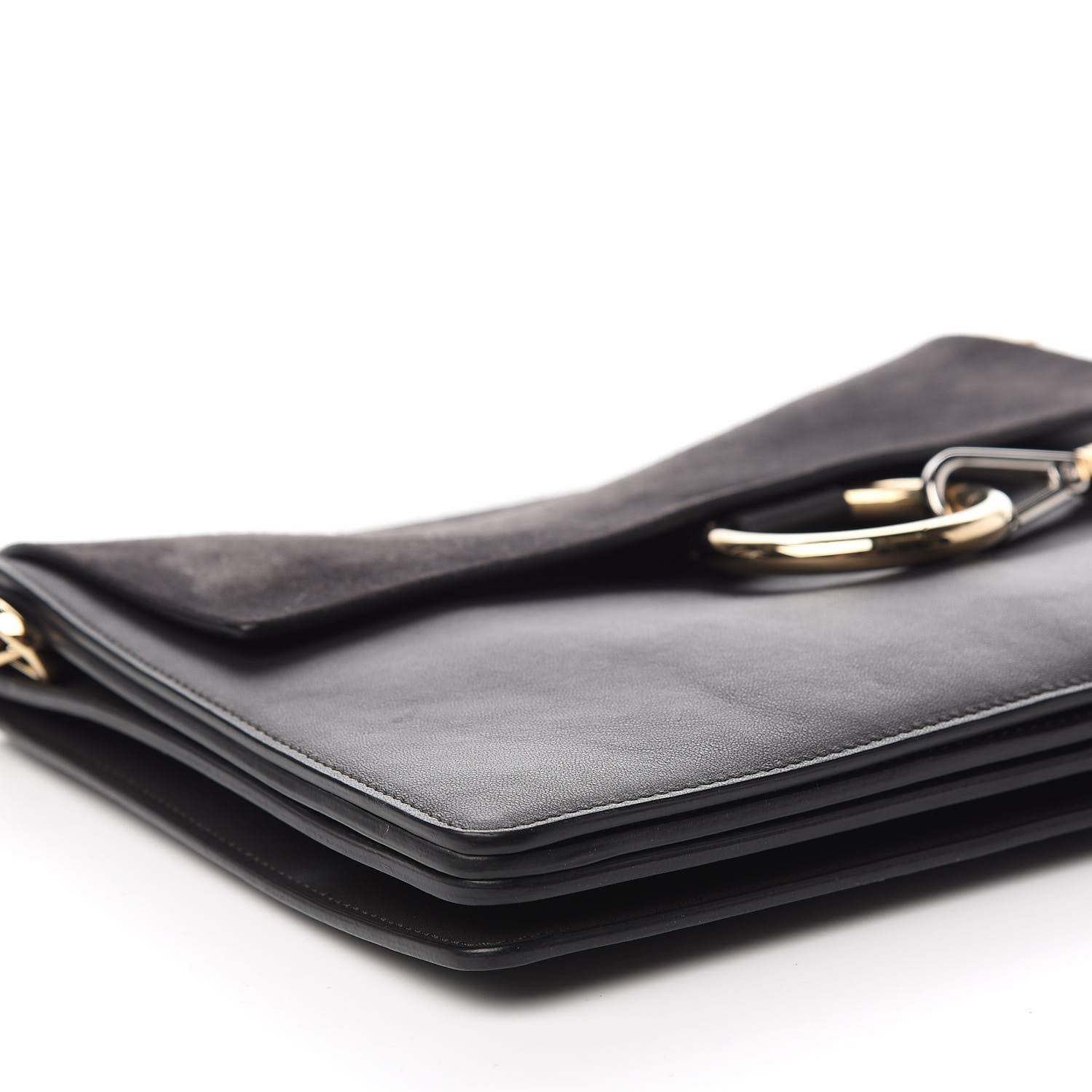 Chloe Calfskin Suede Medium Faye Shoulder Bag Carbon Grey 7 of 8