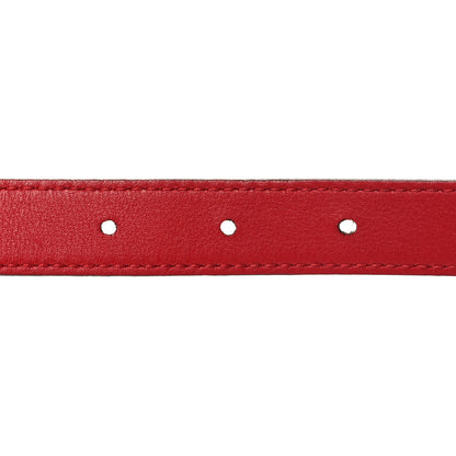 Gucci Calfskin Crystal Embellished Double G Belt 90 36 Hibiscus Red 4 of 5