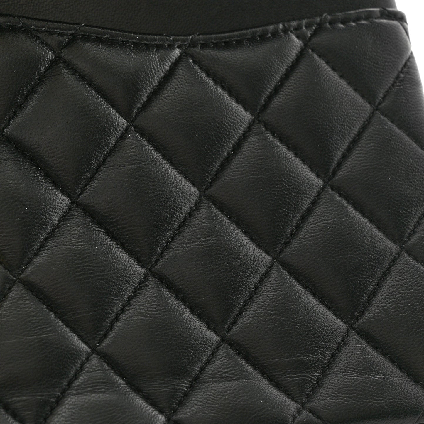 Lambskin Quilted Medium Double Flap Black