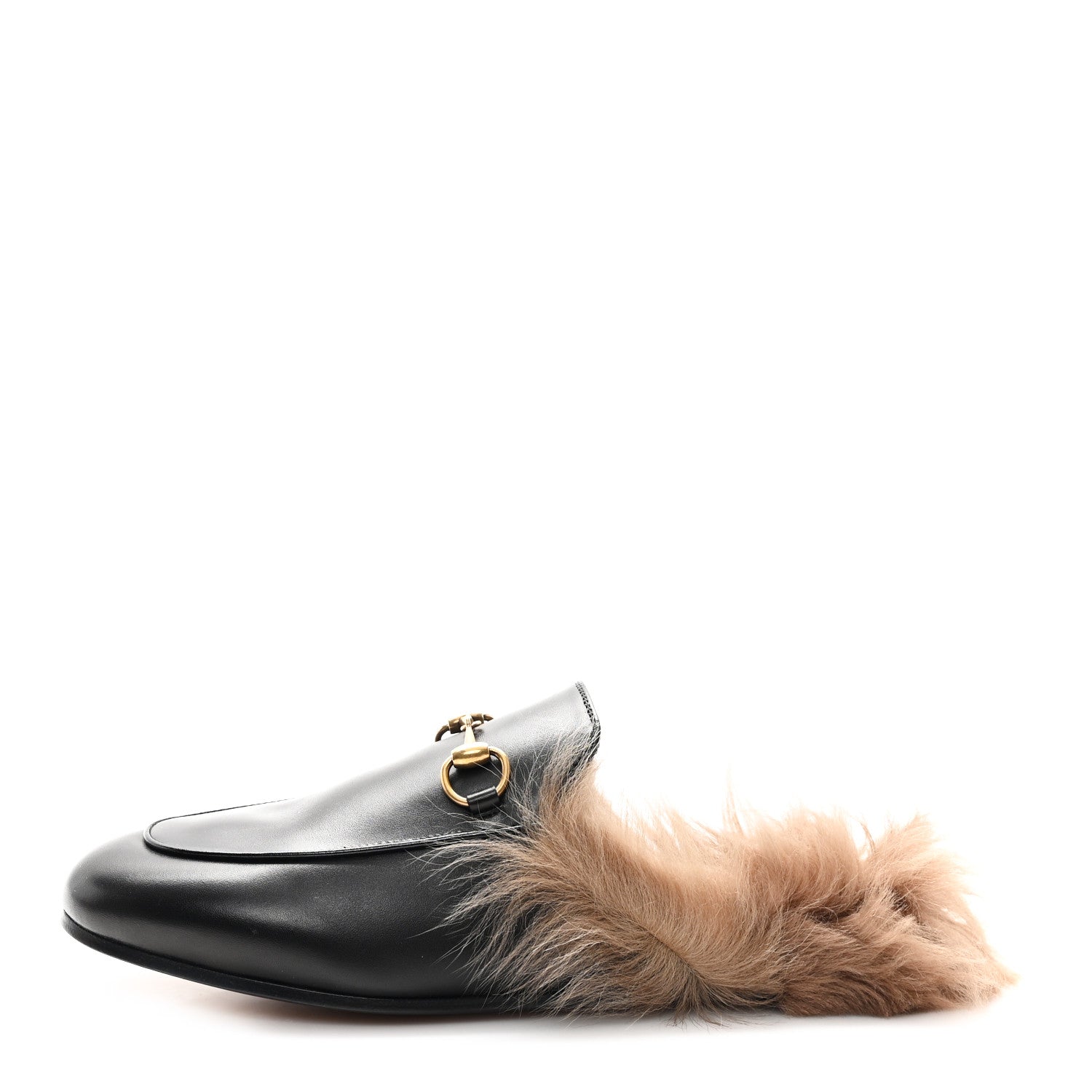 Gucci Calfskin Fur Womens Princetown Slippers 36 Black 1 of 9