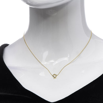 Tiffany 18K Yellow Gold Mini Paloma Picasso Loving Heart Pendant Necklace 2 of 6
