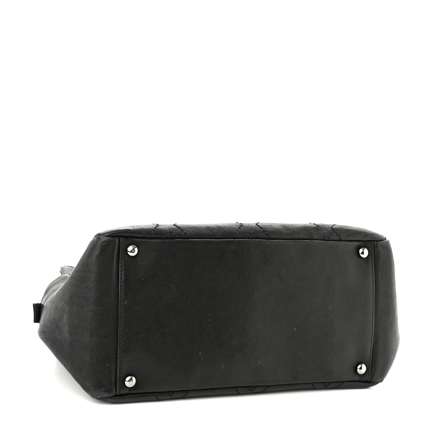 Calfskin Small Diamond Stitch Tote Black