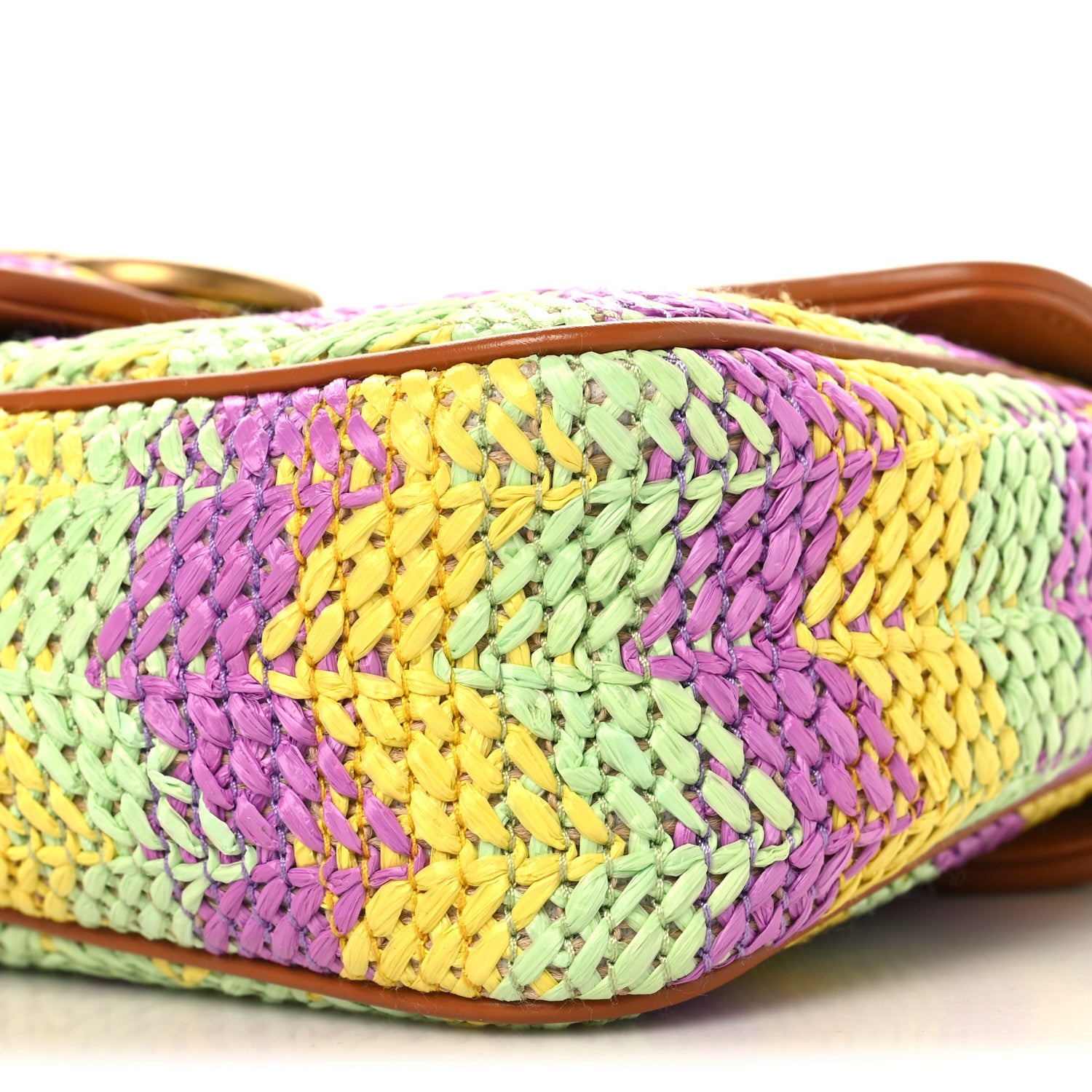 Gucci Calfskin Raffia Woven Small GG Marmont Shoulder Bag Multicolor 10 of 10