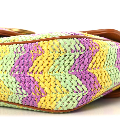 Gucci Calfskin Raffia Woven Small GG Marmont Shoulder Bag Multicolor 10 of 10