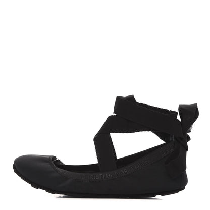 Christian Dior Micro Resille Academy Lace-Up Ballerina Flats 39 Black 1 of 9