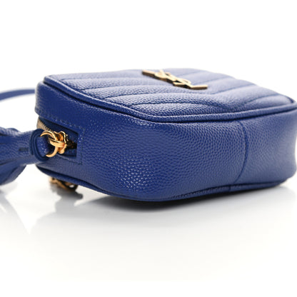 Saint Laurent Grain De Poudre Matelasse Monogram Baby Lou Camera Bag Sapphire Blue 9 of 11