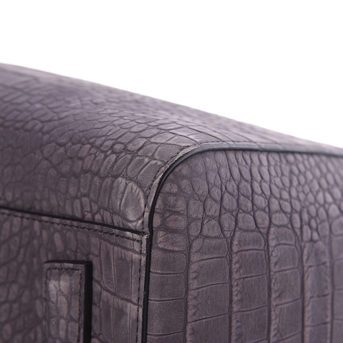 Nubuck Crocodile Embossed Medium Antigona Brown