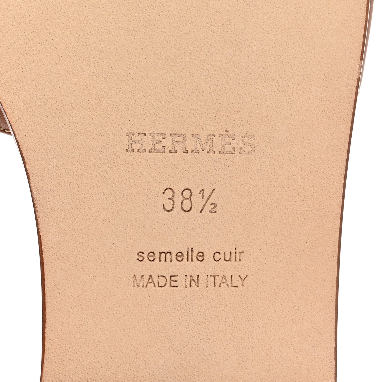 Hermes Box Calfskin Oran Sandals 38.5 Gold 6 of 9