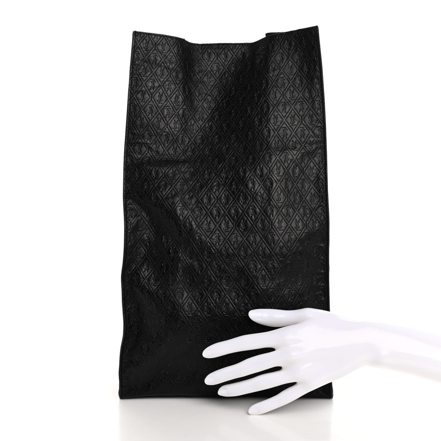 Saint Laurent Calfskin Monogram Deli Paper Bag Vintage Black 2 of 8