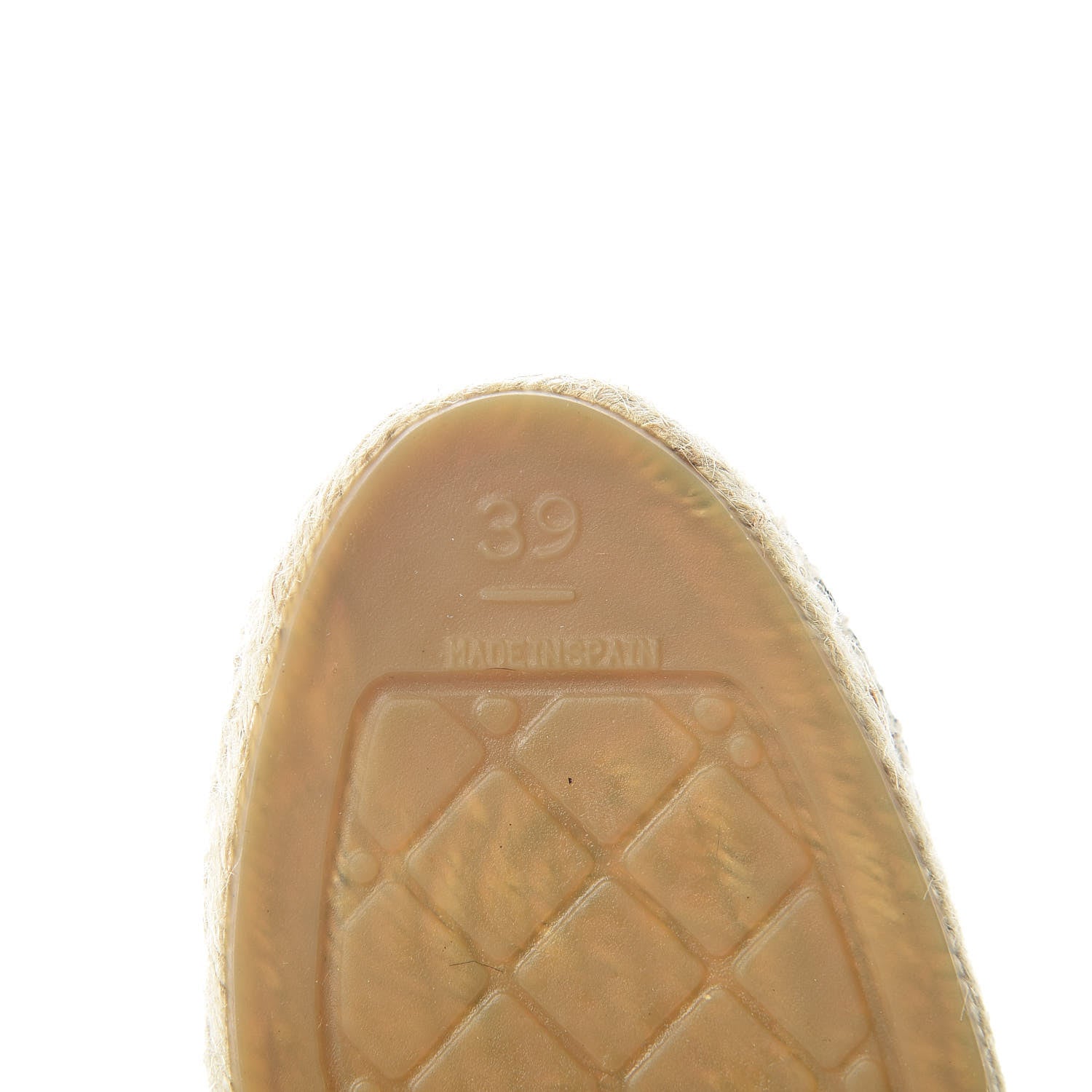 Chanel Lambskin Grosgrain Quilted CC Chain Espadrille Mules 39 Black Navy 7 of 11