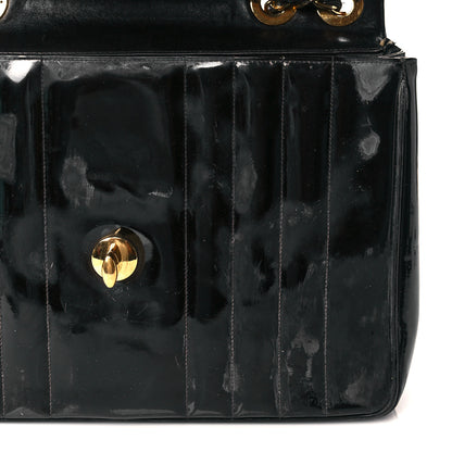 Chanel Patent Vertical Quilted Jumbo Single Flap Black 11 of 17