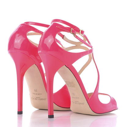 Jimmy Choo Patent Calfskin Lance Sandals 39 Fuchsia 5 of 10