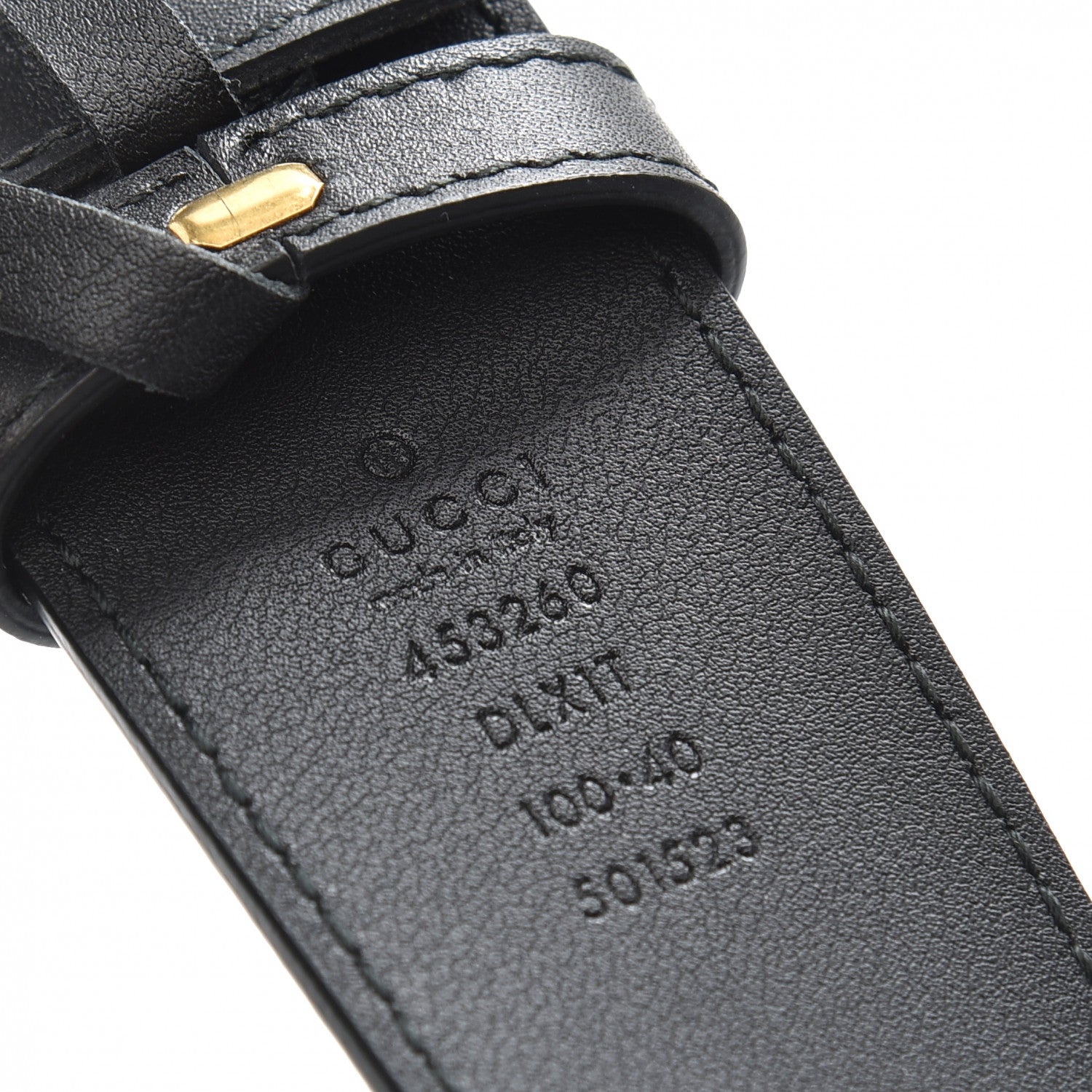 Gucci Moon Calfskin Pearl Double G 40mm Belt 110 44 Black Cream 3 of 6