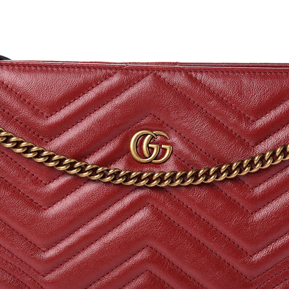 Gucci Azalea Calfskin Matelasse Heart Medium GG Marmont Slim Shoulder Bag Romantic Cerise 9 of 9