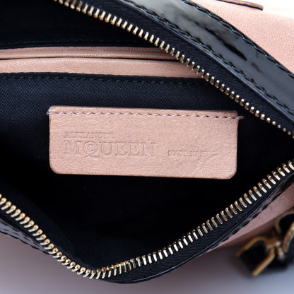 Alexander McQueen Lambskin Patent De Manta Clutch Pink Black 8 of 10