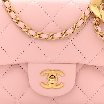 Chanel Lambskin Quilted Mini Heart Charms Flap Light Pink 8 of 10