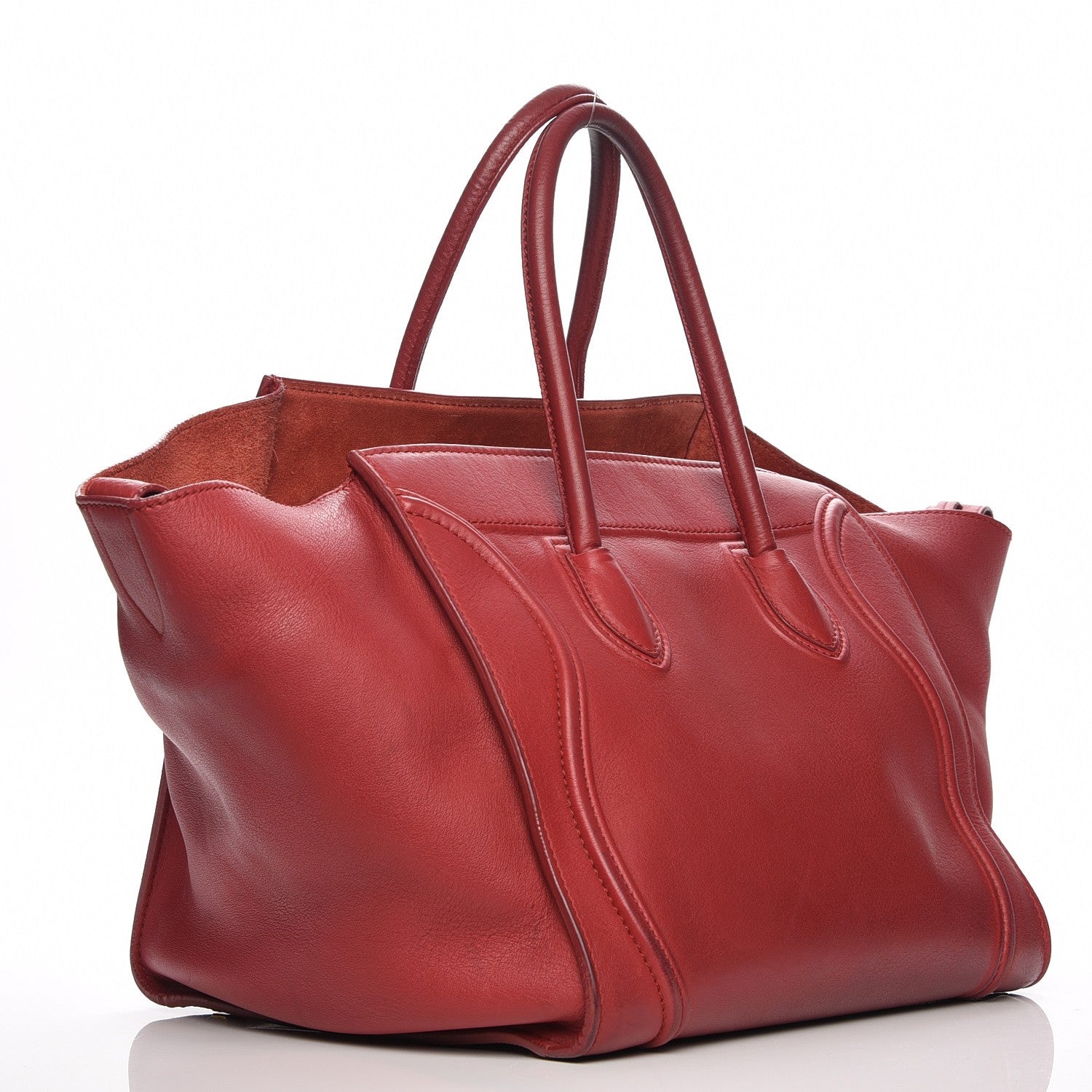 Celine Supple Calfskin Medium Phantom Luggage Red 3 of 18