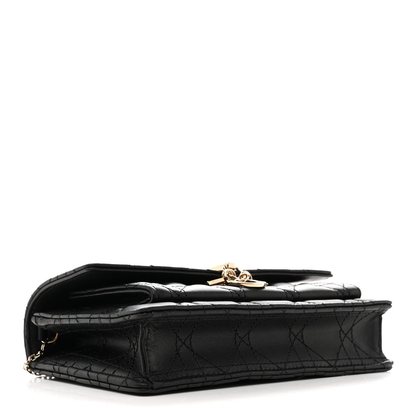 Lambskin Cannage Chain My Dior Daily Chain Pouch Black
