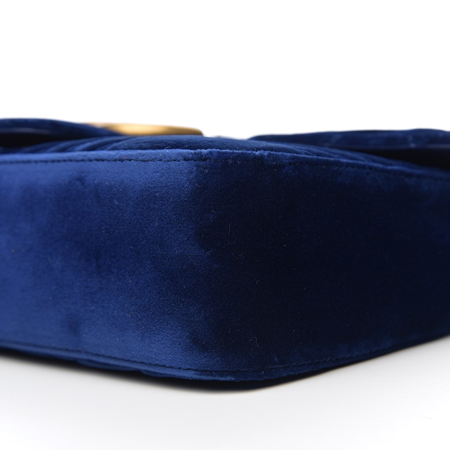 Gucci Velvet Matelasse Medium GG Marmont Shoulder Bag Cobalt Blue 8 of 9
