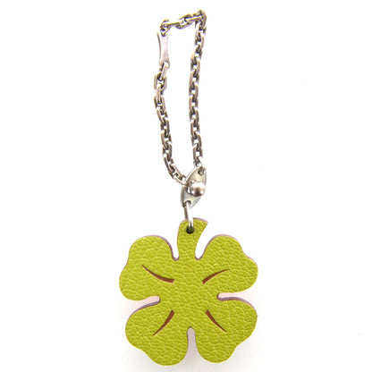 Hermes Chevre Lucky Clover Key Chain Vert Anis Orange 1 of 5