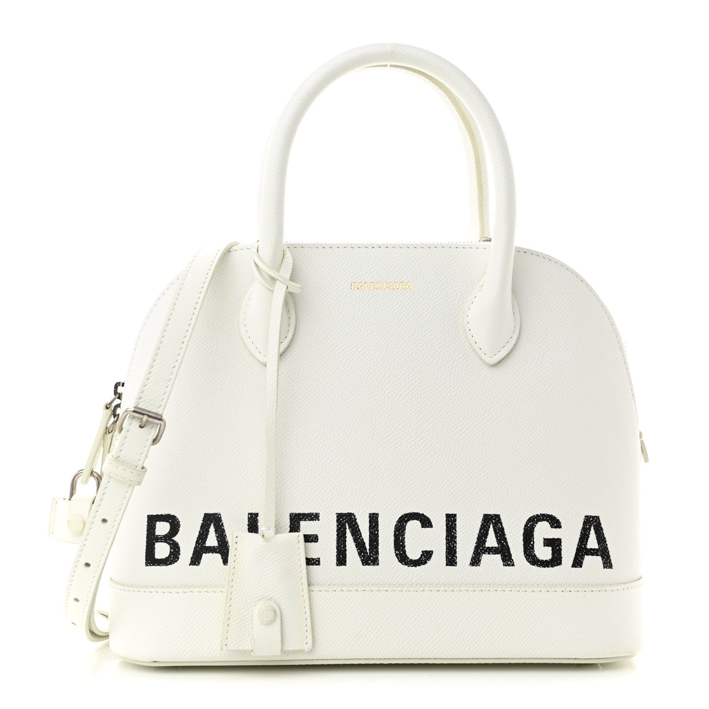 Grained Calfskin XXS Ville Top Handle Bag White Black