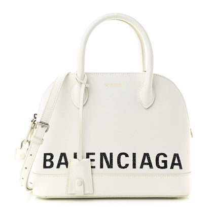Balenciaga Grained Calfskin XXS Ville Top Handle Bag White Black 1 of 10