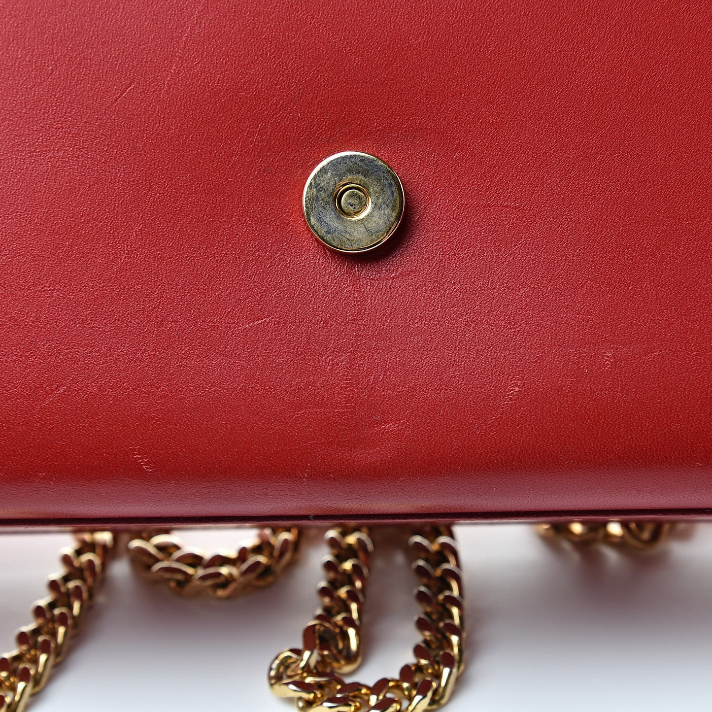 Smooth Calfskin Medium Classic Monogram Kate Tassel Satchel Lipstick Red
