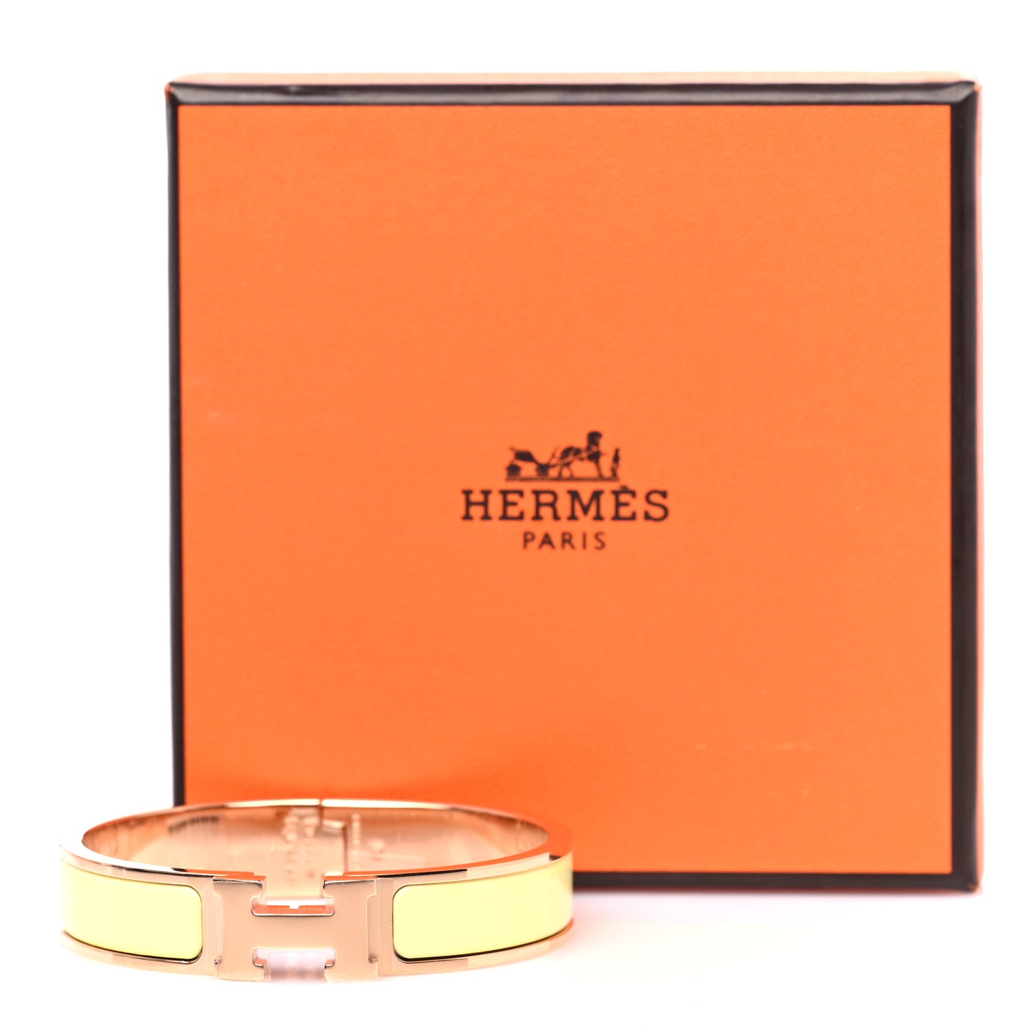 Hermes Enamel Narrow Clic Clac H Bracelet PM Jaune Bourgeon 6 of 6