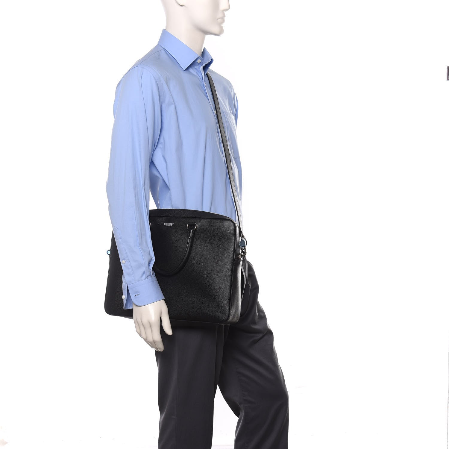 Burberry Grainy Calfskin Briefcase Black 2 of 9