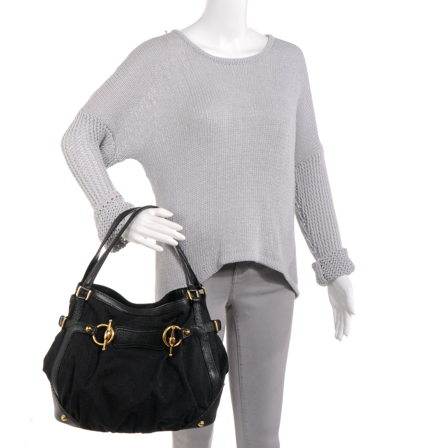 Monogram Medium Jockey Tote Black