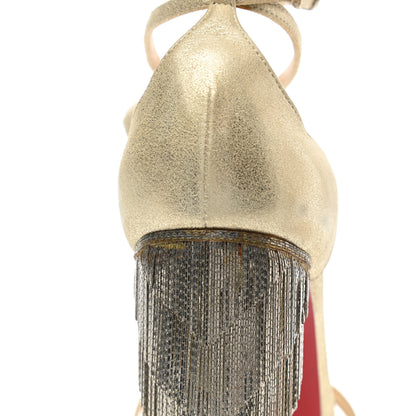 Christian Louboutin Metallic Calfskin Suede Blake 140 Pumps 37.5 Platine 13 of 13
