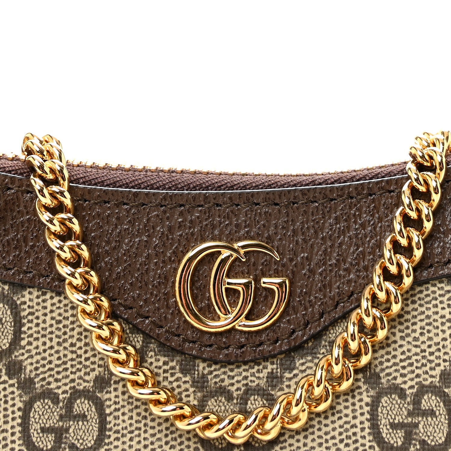 Gucci GG Supreme Monogram Textured Dollar Calfskin Mini Ophidia Chain Bag Beige Ebony 8 of 10