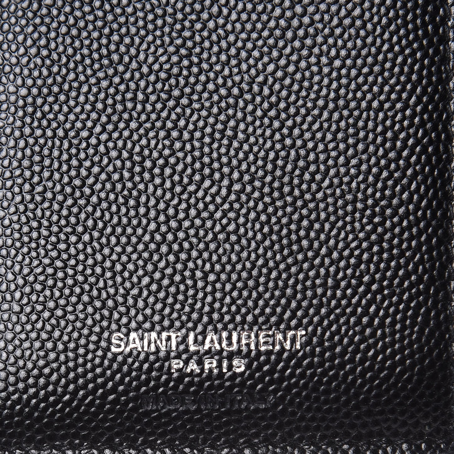 Grain De Poudre Matelasse Chevron Monogram Compact Tri Fold Wallet Black