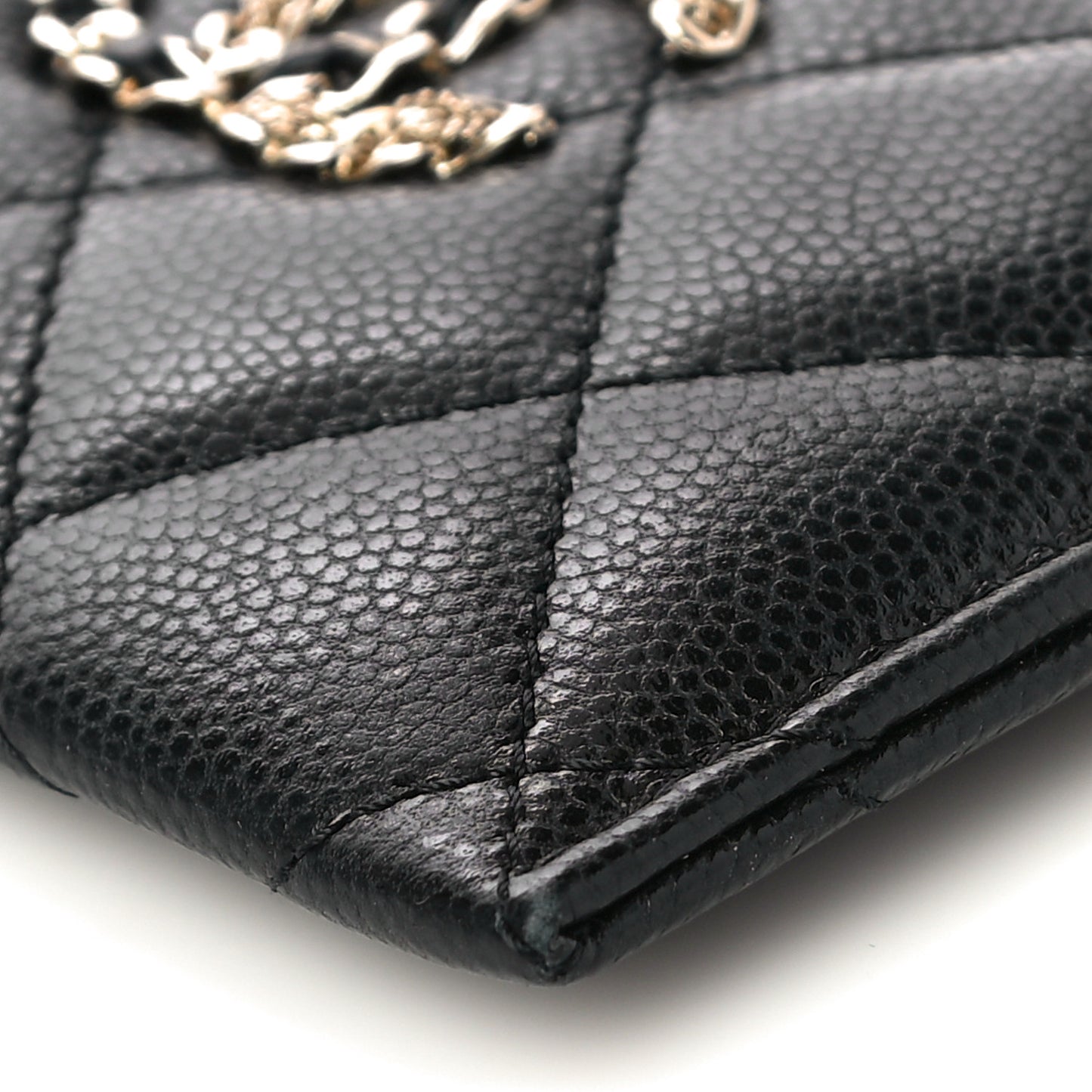 Caviar Quilted French New Wave Card Holder Black