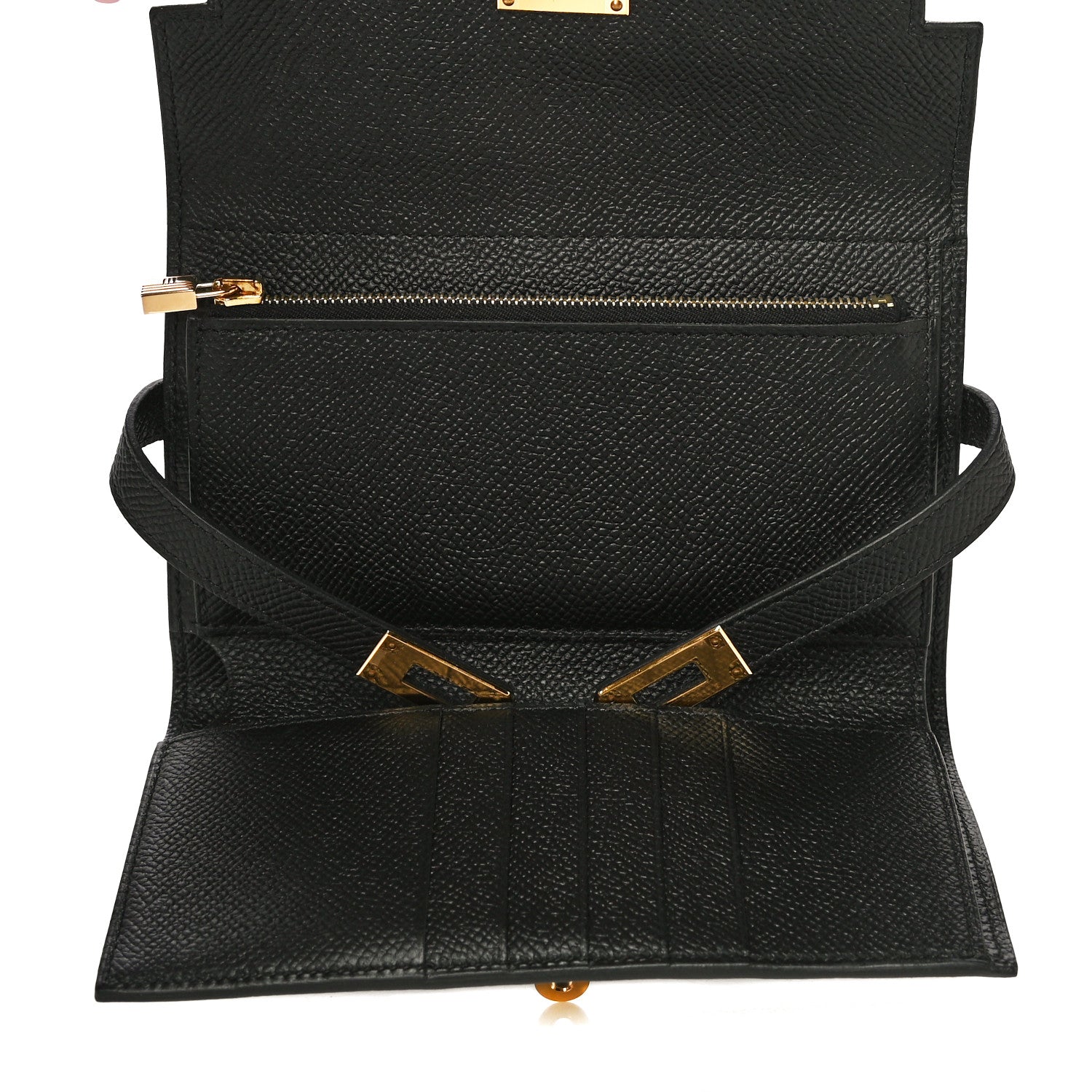 Hermes Epsom Medium Kelly Wallet Black 5 of 10