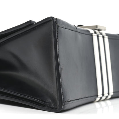 Balenciaga X ADIDAS Shiny Box Calfskin Medium Hourglass Top Handle Bag Black White 8 of 9