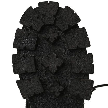 Prada Spazzolato Rois Nylon Metal Triangle Logo Monolith Pouch Pocket 55mm Boots 37.5 Black 12 of 15