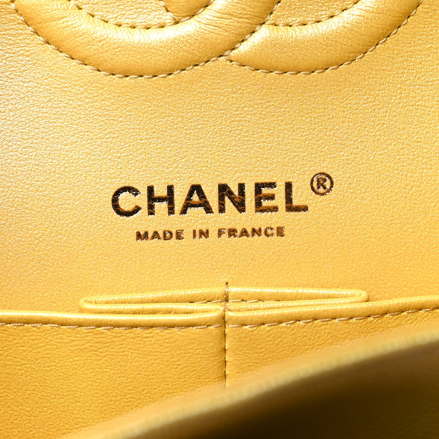 Chanel Iridescent Caviar Quilted Medium Double Flap Yellow 6 of 12
