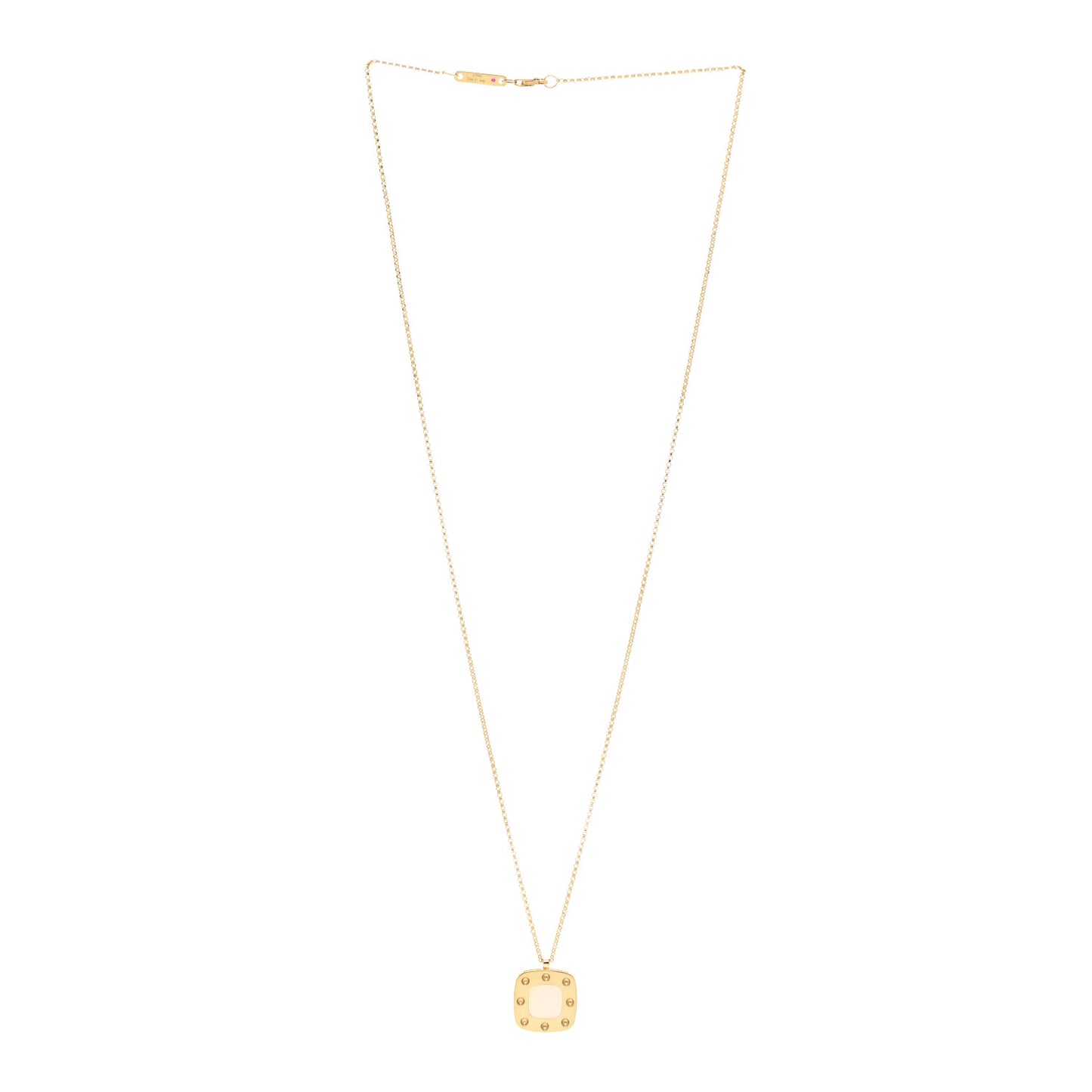 18K Yellow Gold Mother of Pearl Pois Mois Pendant Necklace
