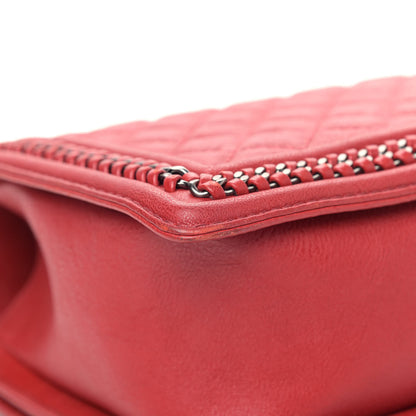 Chanel Calfskin Quilted New Medium Boy Top Handle Flap Red 12 of 14