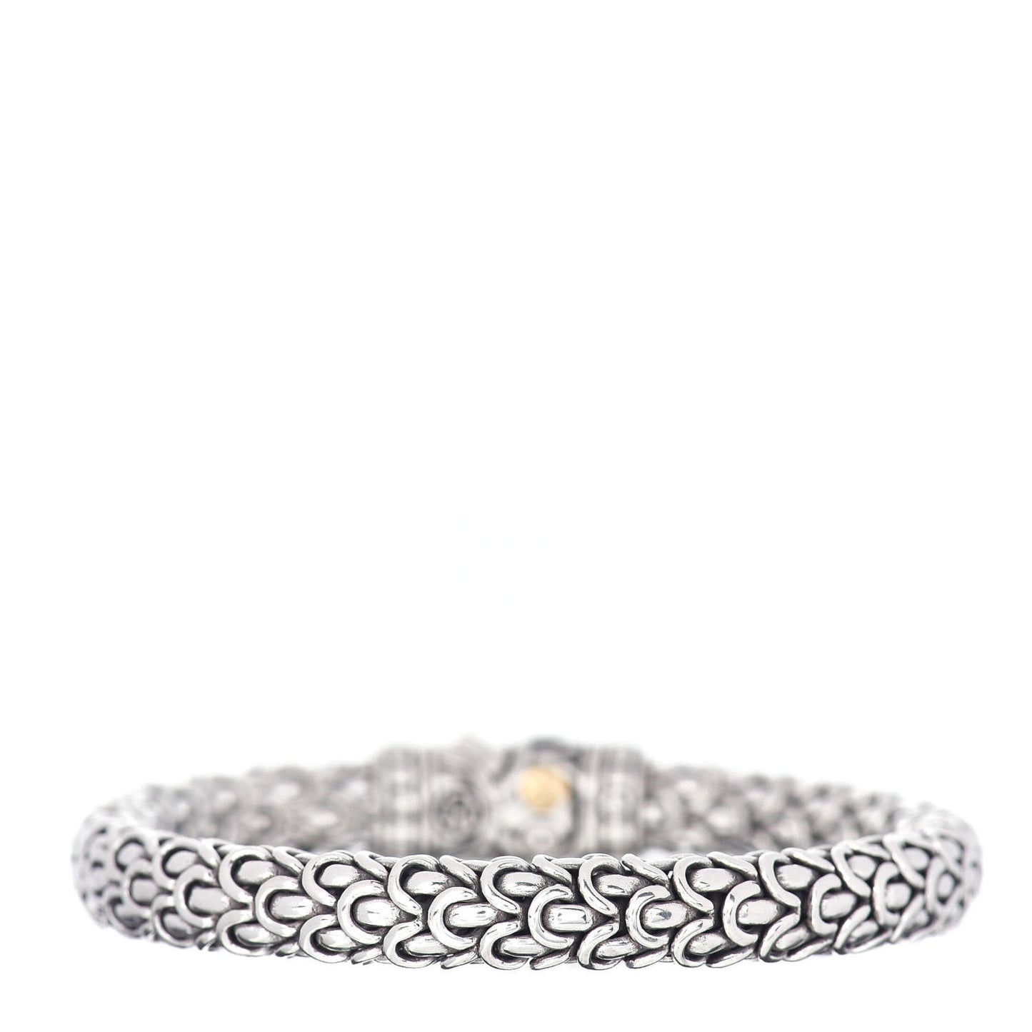 Sterling Silver 18K Yellow Gold 8mm Naga Station Bracelet