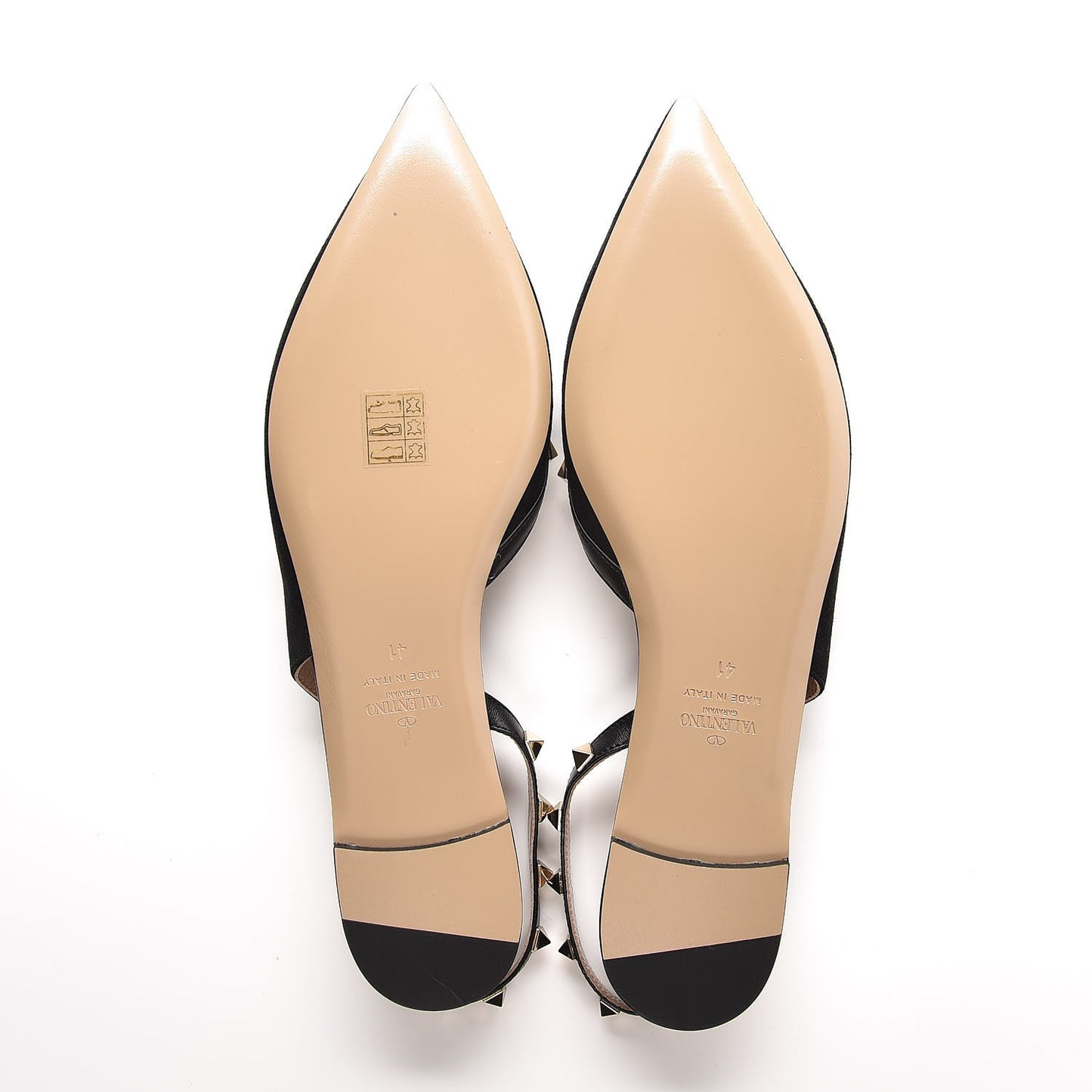 Suede Rockstud Slingback Flats 41 Black