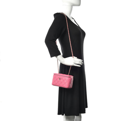 Chanel Caviar Quilted Small Vanity Case With Chain Pink 2 of 10