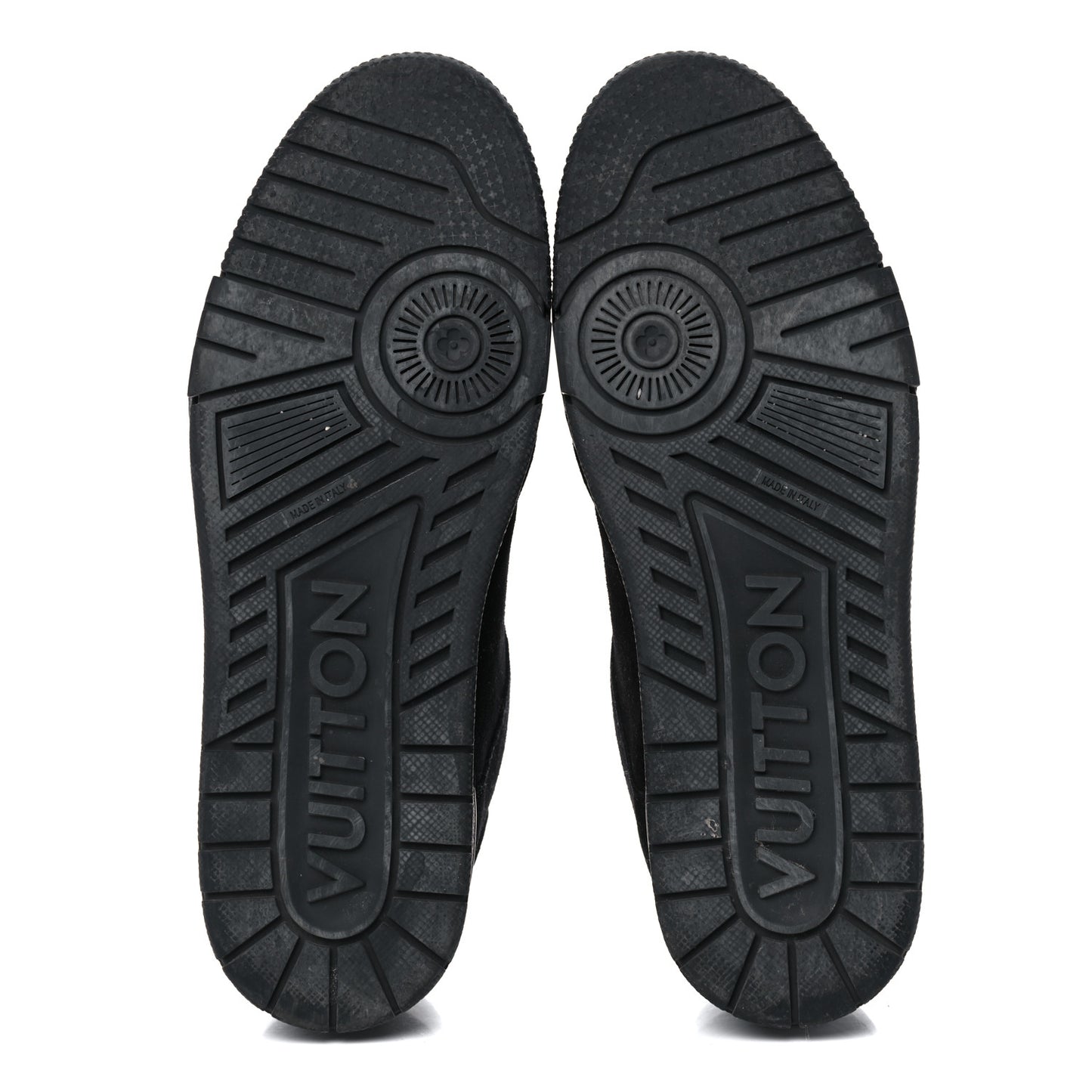 Suede Mens LV Trainer Sneakers 8 Black